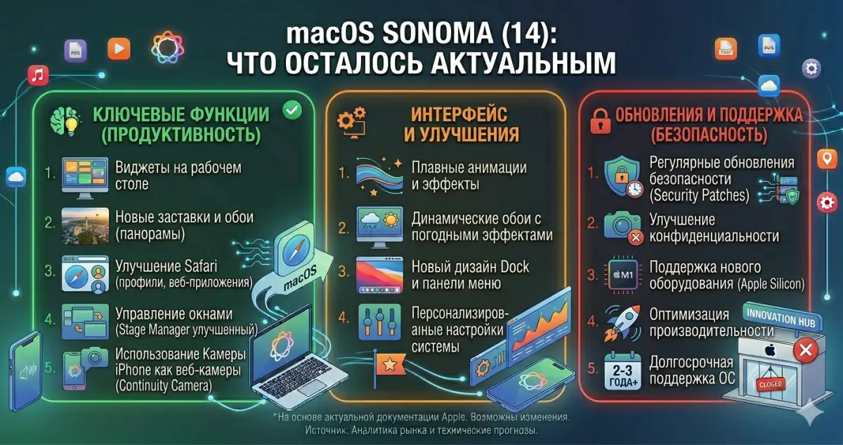 macOS Sonoma (14): что осталось актуальным