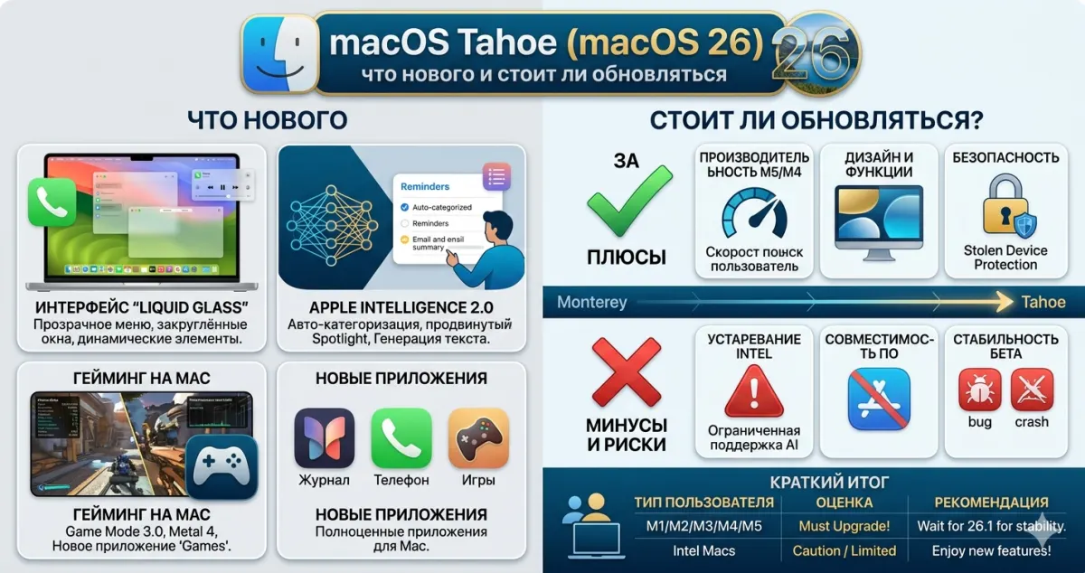macOS Tahoe (macOS 26) - что нового и стоит ли обновляться