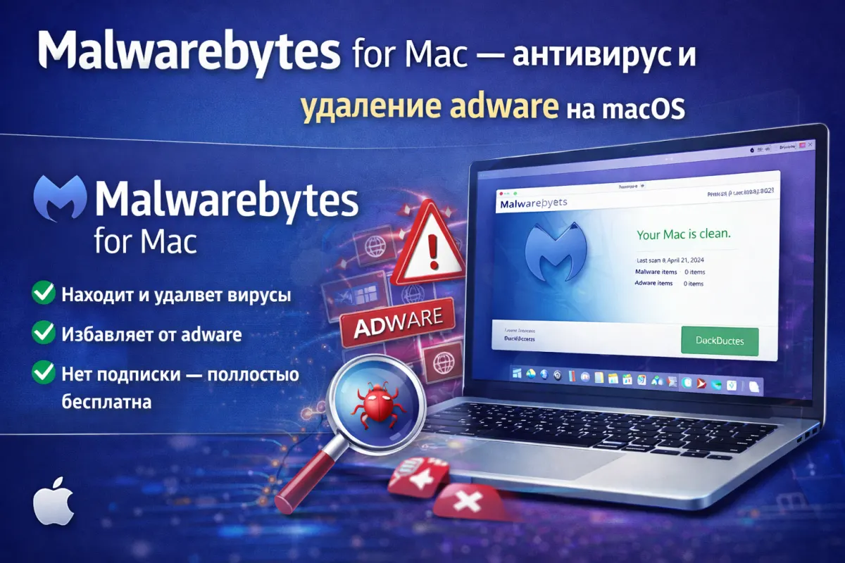 Malwarebytes for Mac — антивирус и удаление adware на macOS