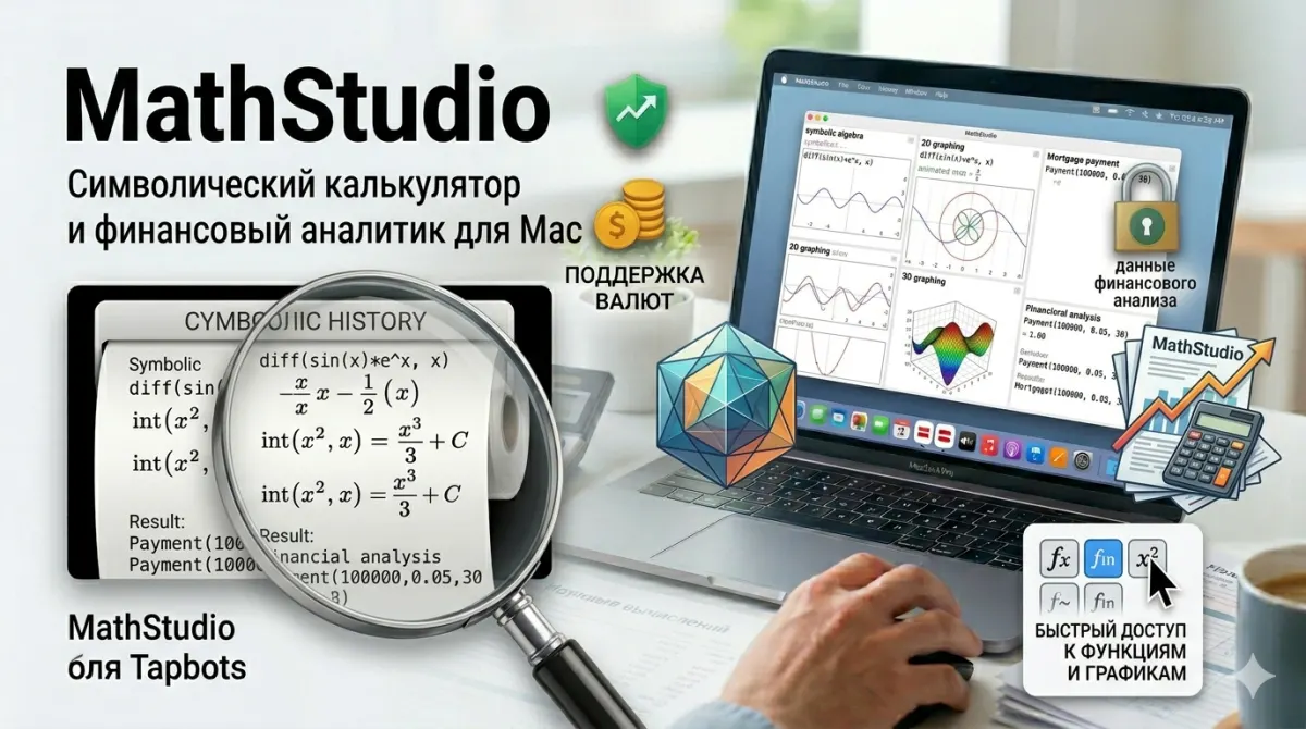 MathStudio: символический калькулятор и финансовый аналитик для Mac