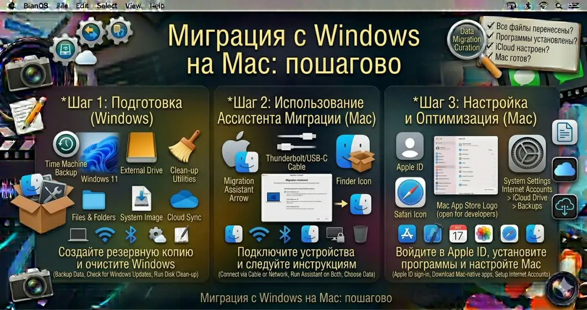 Миграция с Windows на Mac: пошагово