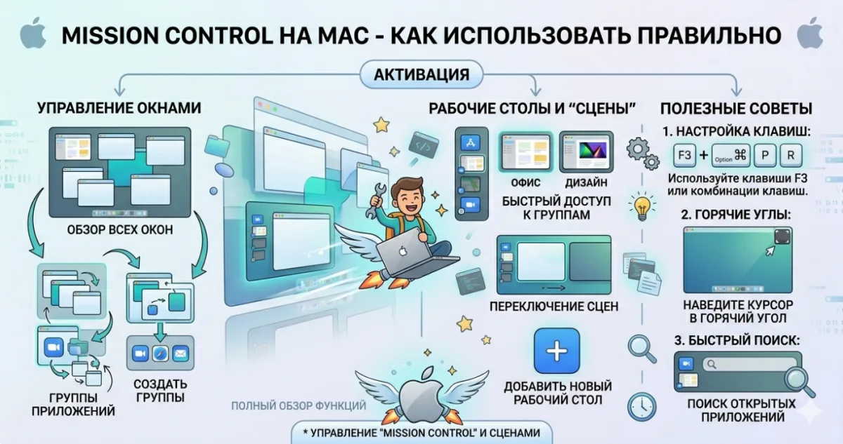 Mission Control на Mac - как использовать правильно