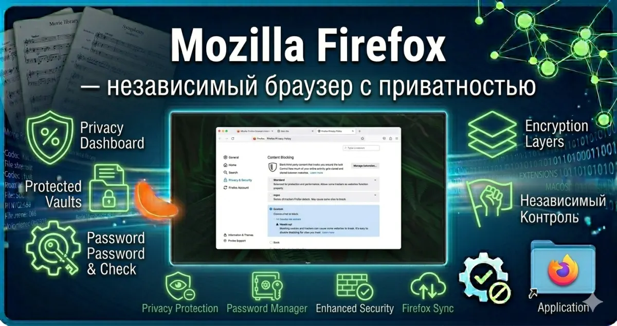 Mozilla Firefox — независимый браузер с приватность