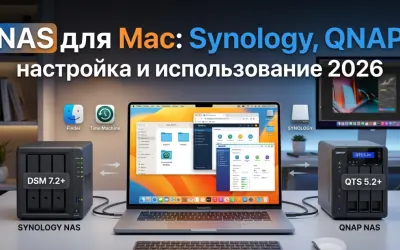 NAS для Mac: Synology, QNAP - настройка и использование 2026