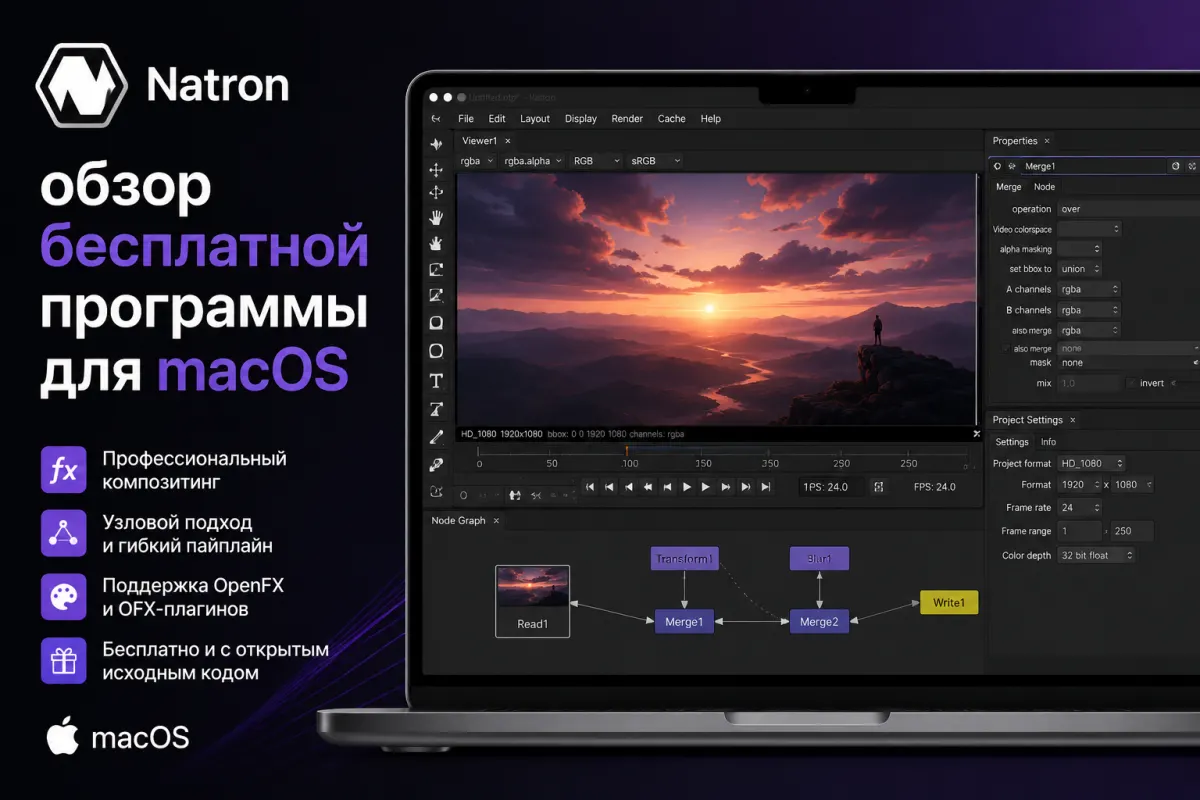 Natron - обзор бесплатной программы для macOS
