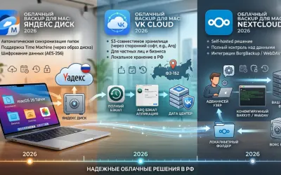 Облачный backup для Mac в РФ: Яндекс Диск, VK Cloud, Nextcloud 2026