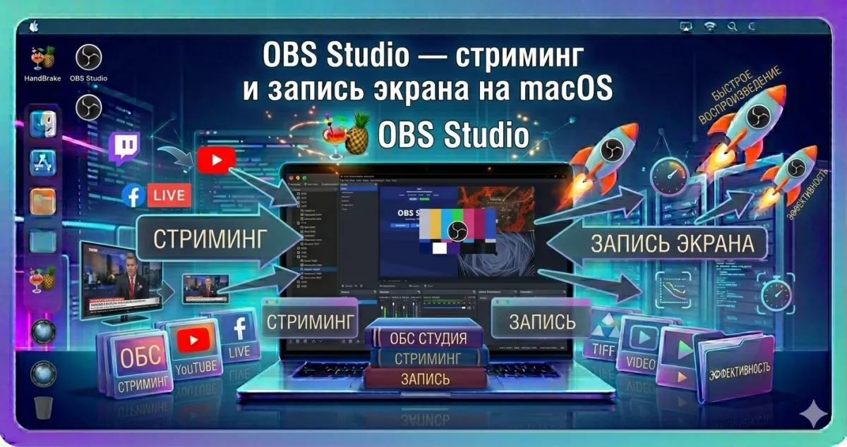 OBS Studio — стриминг и запись экрана на macOS