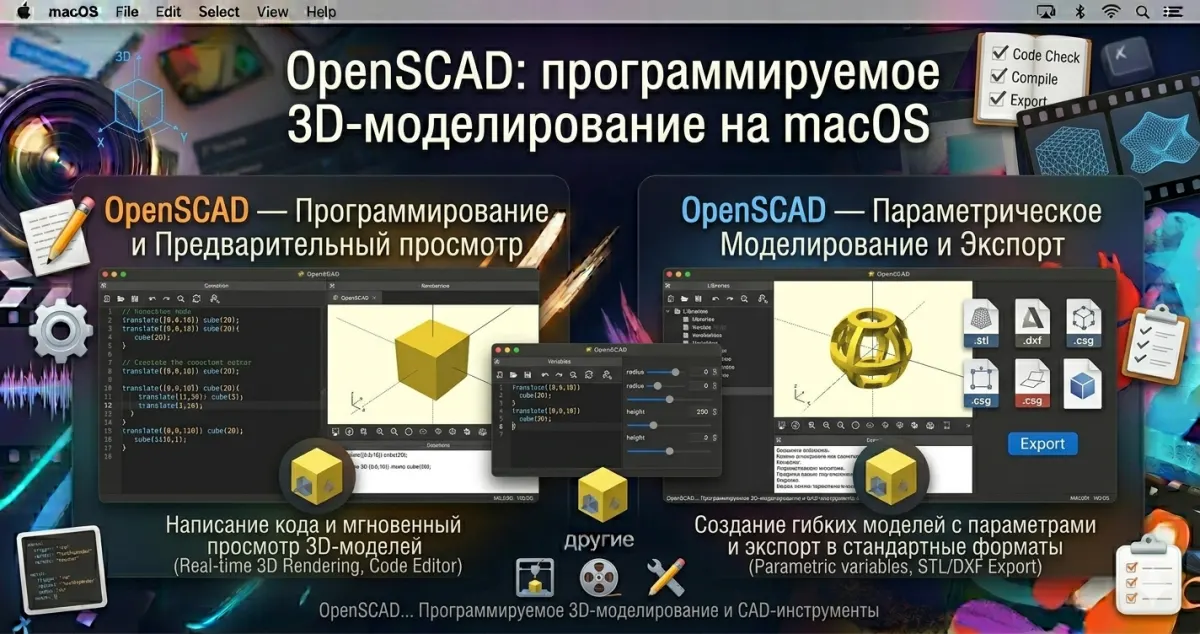 OpenSCAD - программируемое 3D-моделирование на macOS