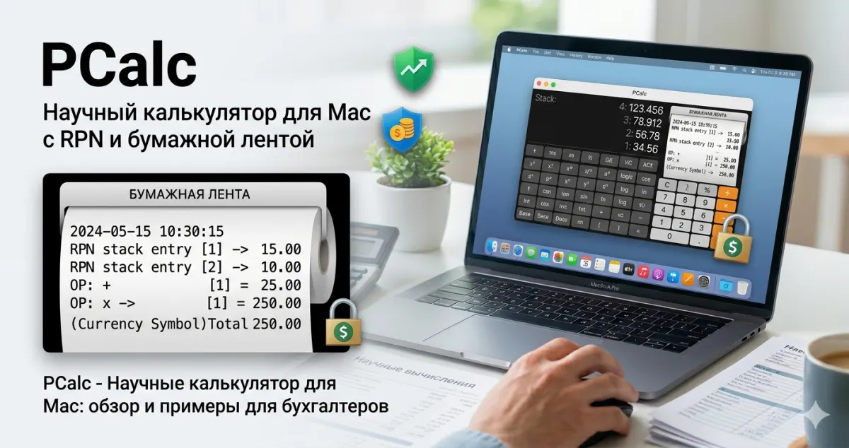 PCalc - научный калькулятор для Mac с RPN и бумажной лентой