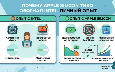 Почему Apple Silicon тихо обогнал Intel: личный опыт
