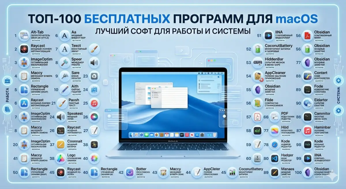 Полный список 100 лучших бесплатных программ для macOS - гид