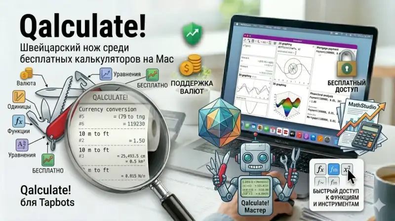 Qalculate! - швейцарский нож среди бесплатных калькуляторов на Mac