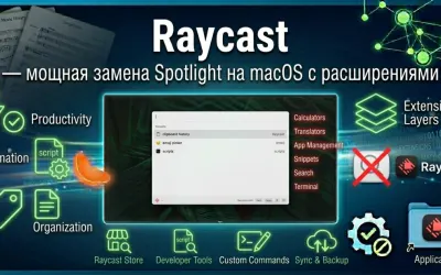 Raycast — мощная замена Spotlight на macOS с расширениями