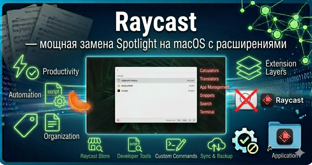 Raycast — мощная замена Spotlight на macOS с расширениями