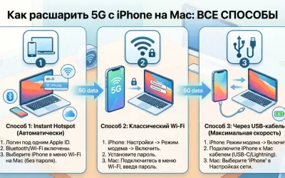 Как расшарить 5G с iPhone на Mac: все способы