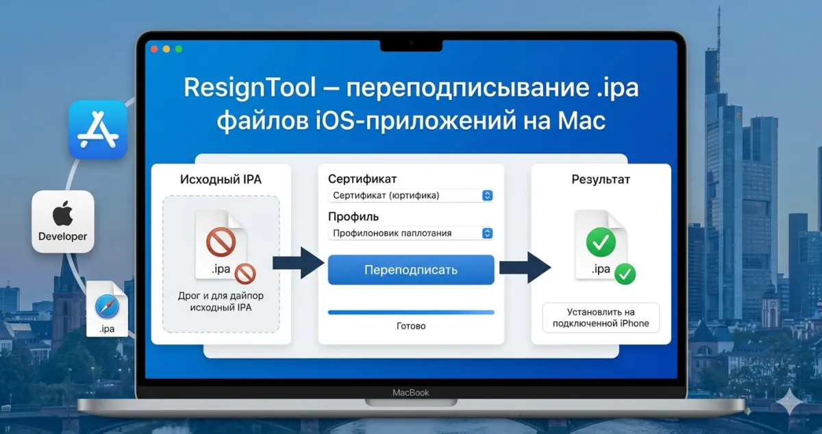 ResignTool - переподписывание .ipa файлов iOS-приложений на Mac