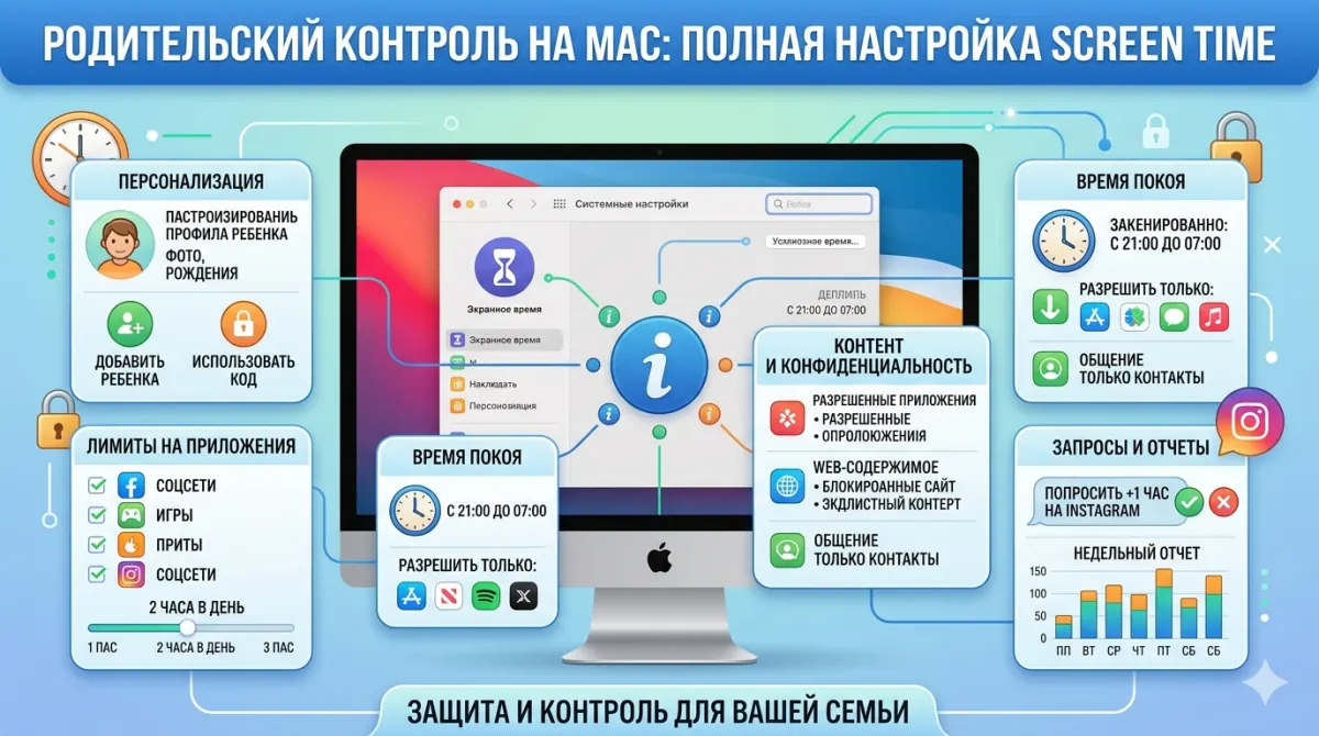 Родительский контроль на Mac: полная настройка Screen Time