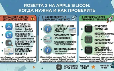 Rosetta 2 на Apple Silicon: когда нужна и как проверить