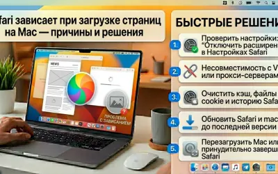Safari зависает при загрузке страниц на Mac - причины и решения