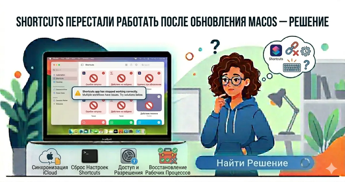 Shortcuts перестали работать после обновления macOS - решение