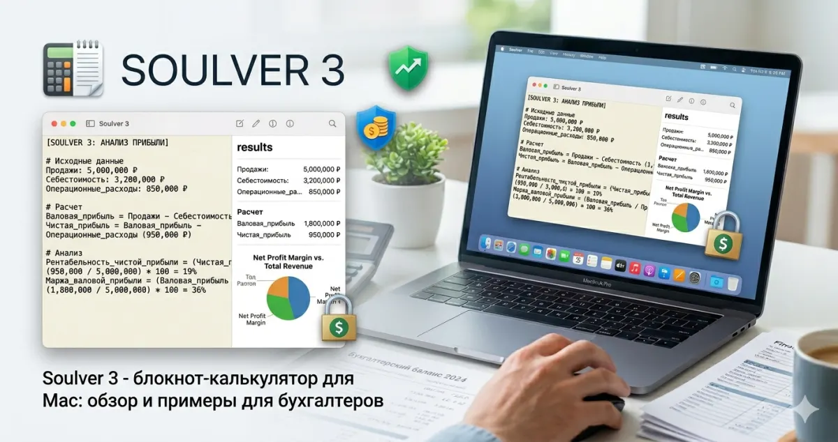 Soulver 3 - блокнот-калькулятор для Mac: обзор и примеры для бухгалтеров