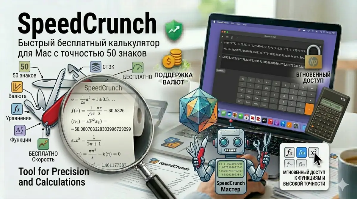 SpeedCrunch - быстрый бесплатный калькулятор для Mac с точностью 50 знаков