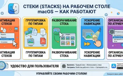 Стеки (Stacks) на рабочем столе macOS - как работают