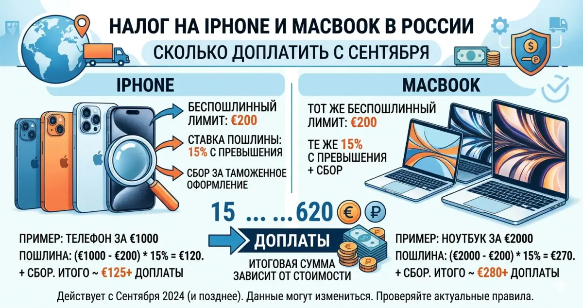 Налог на iPhone и MacBook в России: сколько доплатить с сентября