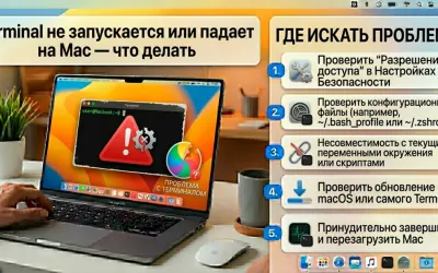 Terminal не запускается или падает на Mac - что делать