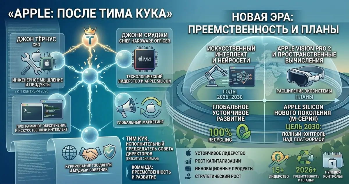 Что станет с Apple после ухода Тима Кука: команда и планы
