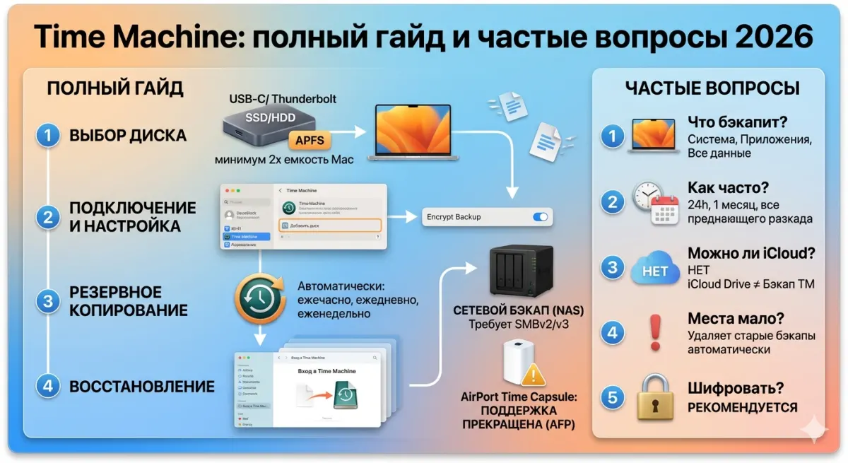 Time Machine: полный гайд и частые вопросы 2026