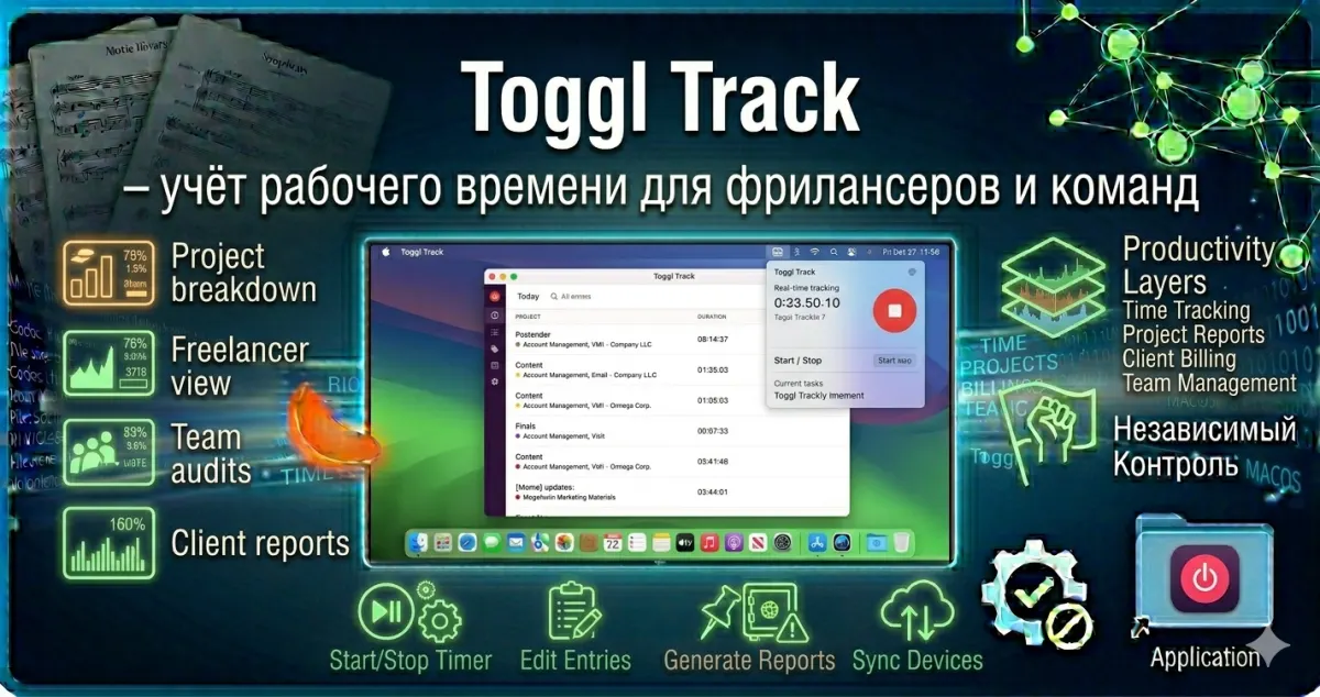 Toggl Track — учёт рабочего времени для фрилансеров и команд