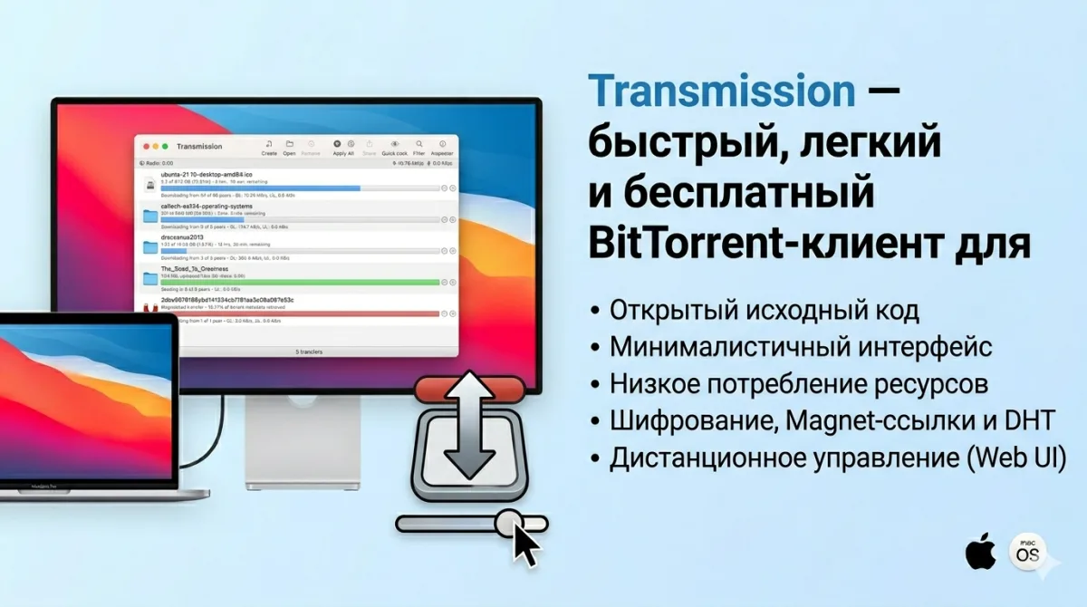 Transmission - лучший торрент-клиент для macOS без рекламы