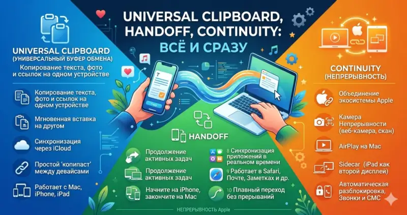 Universal Clipboard, Handoff, Continuity: всё и сразу