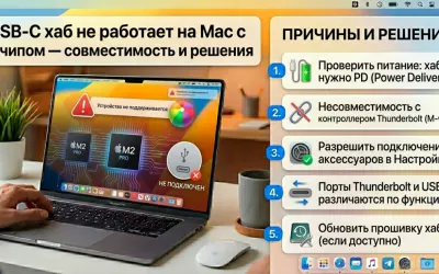 USB-C хаб не работает на Mac с M-чипом - совместимость и решения