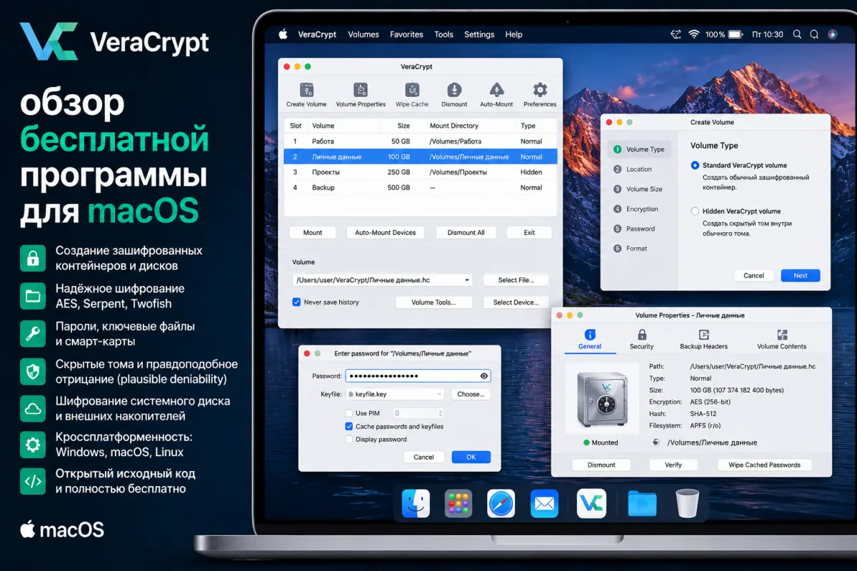 VeraCrypt - обзор бесплатной программы для macOS