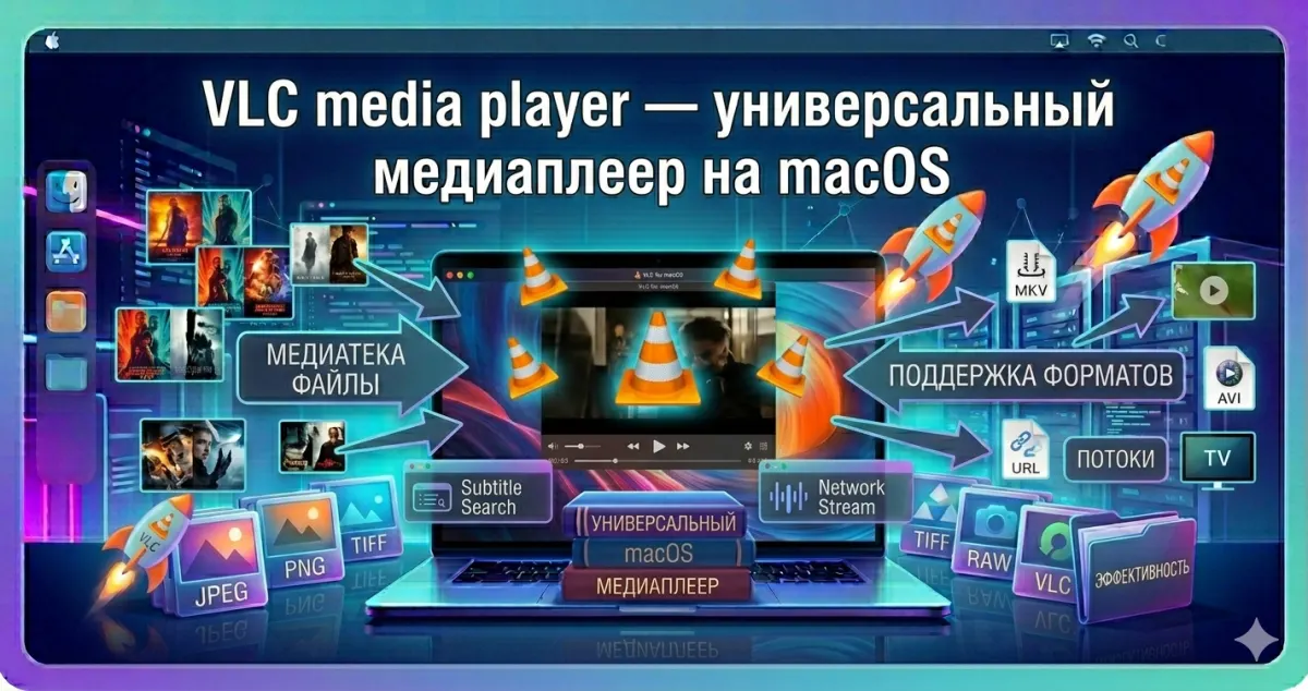 VLC media player — универсальный медиаплеер на macOS