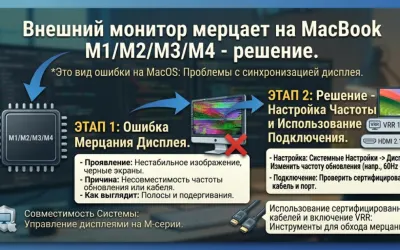 Внешний монитор мерцает на MacBook M1/M2 - решение