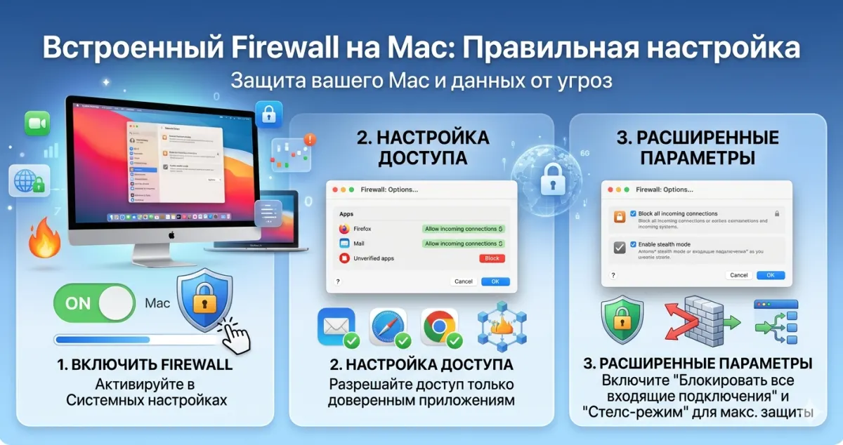 Встроенный Firewall на Mac: правильная настройка