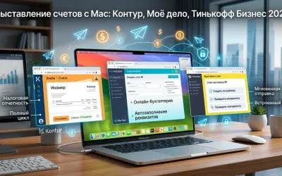 Выставление счетов с Mac: Контур, Моё дело, Тинькофф Бизнес 2026