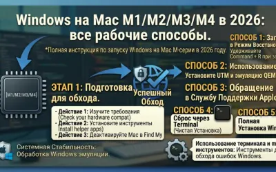 Windows на Mac M1/M2/M3/M4 в 2026: все рабочие способы