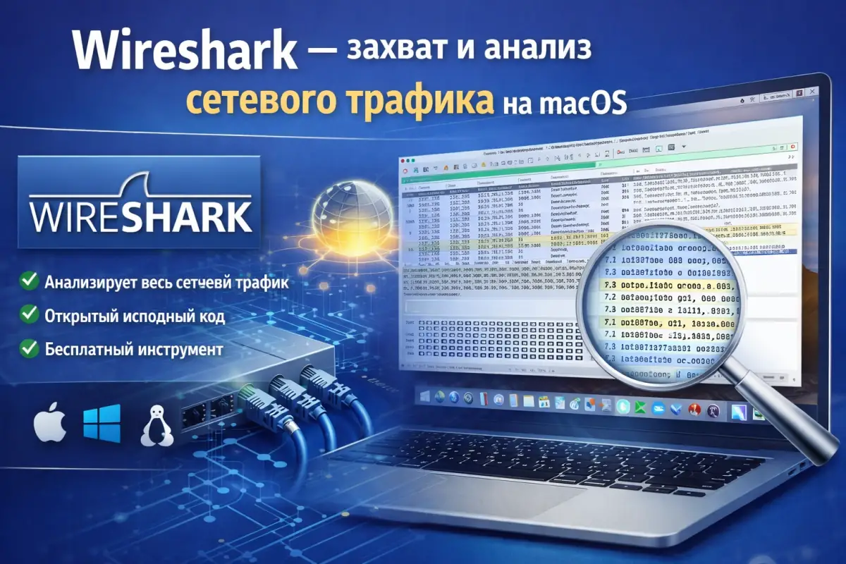 Wireshark — захват и анализ сетевого трафика на macOS