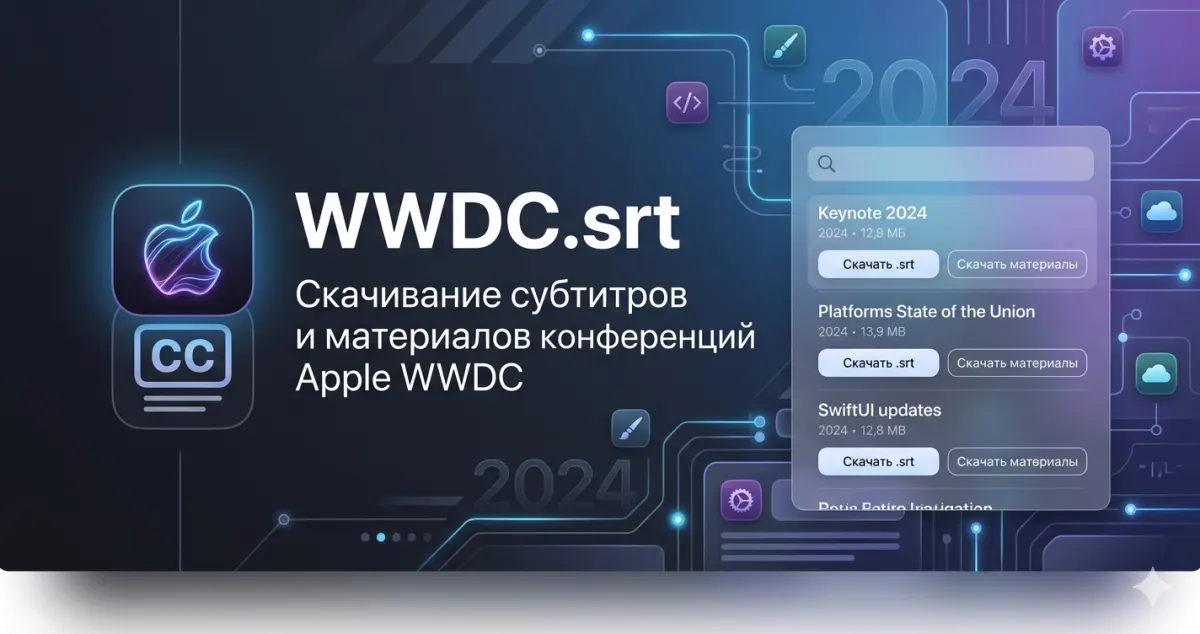 WWDC.srt - скачивание субтитров и материалов конференций Apple WWDC