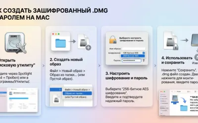 Как создать зашифрованный .dmg с паролем на Mac
