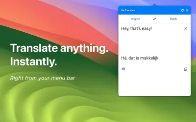 BarTranslate - бесплатно для macOS