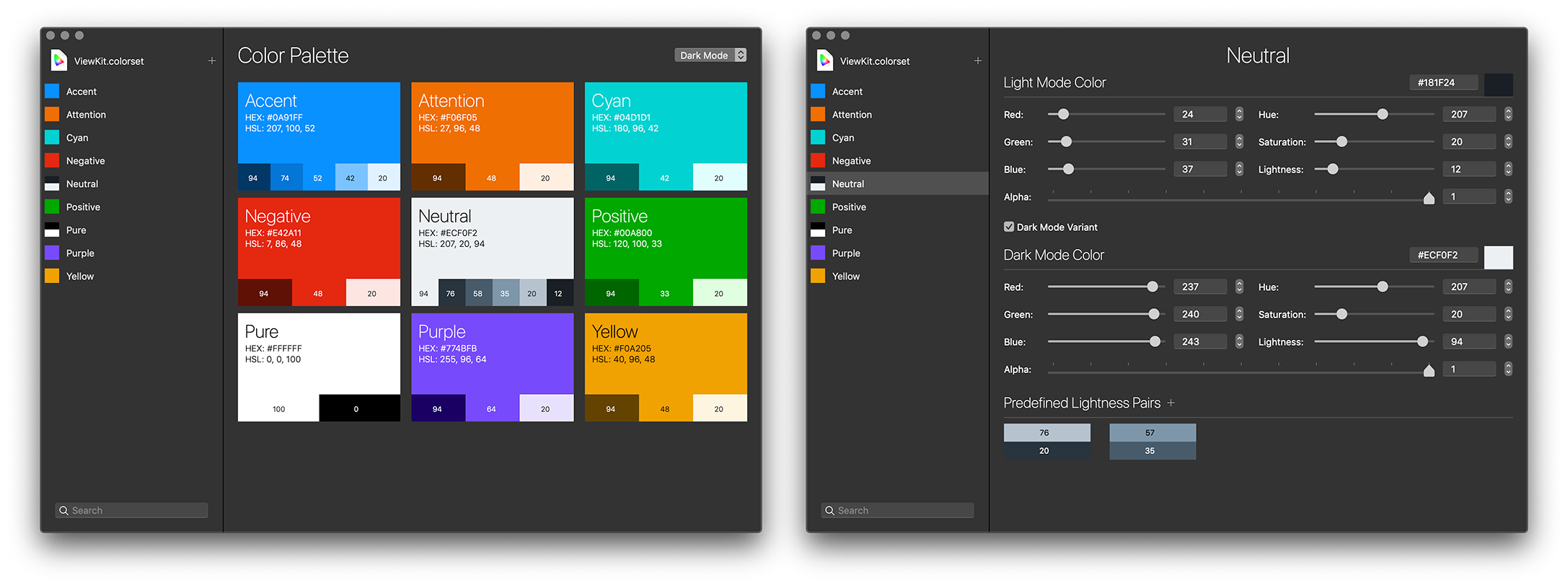 ColorSet - бесплатно для macOS