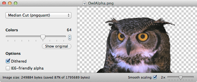 ImageAlpha - бесплатно для macOS