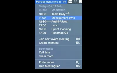MeetingBar - бесплатно для macOS